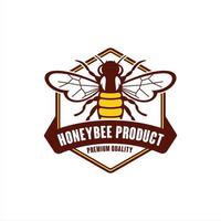 honungsbiprodukts logotyp i premiumkvalitet vektor
