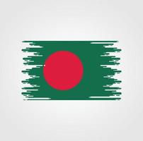 Bangladesch-Flagge mit Aquarellpinsel-Design vektor