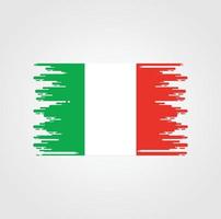 italien-flagge mit aquarellbürstenstildesign vektor