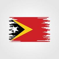 timor-leste-flagge mit aquarellbürstenstildesign vektor