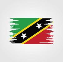 saint kitts och nevis flagga med akvarell penseldesign vektor