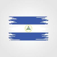 Nicaragua-Flagge mit Aquarellpinsel-Design vektor