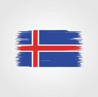 Island-Flagge mit Pinselstil vektor