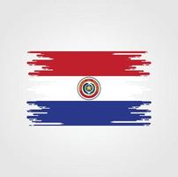 paraguay flagga med akvarell borste stil design vektor
