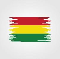 bolivien-flagge mit aquarellbürstenstildesign vektor