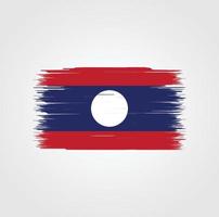 laos-flagge mit pinselstil vektor