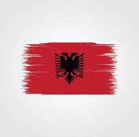 albanien-flagge mit pinselstil vektor