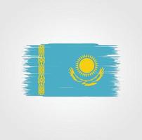 kazakstan flagga med borste stil vektor