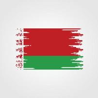 Weißrussland-Flagge mit Aquarellpinsel-Design vektor