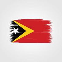 timor leste flagga med pensel stil vektor