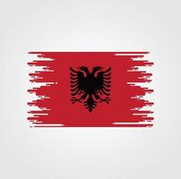 Albanien flagga med akvarell borste stil design vektor