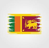 sri lanka flagge mit aquarellpinseldesign vektor