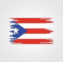 puerto-rico-flagge mit aquarellbürstenstildesign vektor