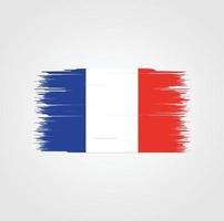 Frankrike flagga med borste stil vektor