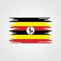 uganda flagga med akvarell borste stil design vektor