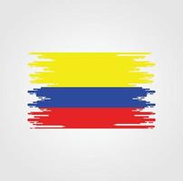 colombia flagga med akvarell borste stil design vektor