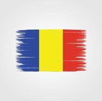 Rumäniens flagga med borste stil vektor