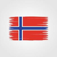 Norges flagga med borste stil vektor