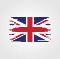 Storbritannien flagga med akvarell pensel stil design vektor