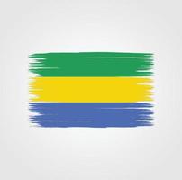 Gabons flagga med borste stil vektor