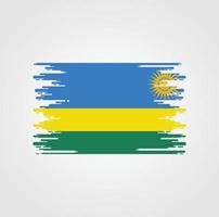 ruanda-flagge mit aquarellbürstenstildesign vektor