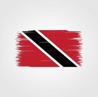 trinidad und tobago flagge mit pinselstil vektor