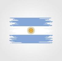 argentinische flagge mit aquarellpinseldesign vektor