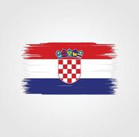 kroatien-flagge mit pinselstil vektor