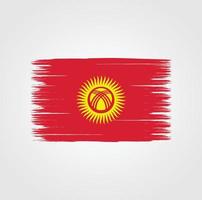 Kirgizistans flagga med borste stil vektor