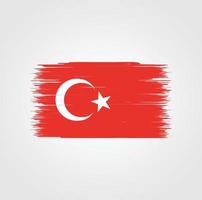 Turkiet flagga med borste stil vektor