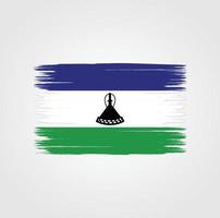 flagga Lesotho med borste stil vektor