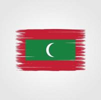 maldivernas flagga med borste stil vektor