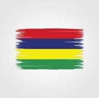 Mauritius flagga med borste stil vektor