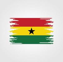 ghana flagga med akvarell borste stil design vektor