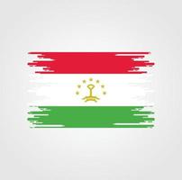 tadzjikistan flagga med akvarell borste stil design vektor