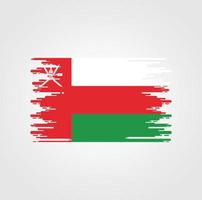 Oman flagga med akvarell borste stil design vektor