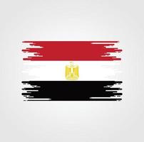 Egypten flagga med akvarell borste stil design vektor