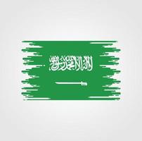 saudi-arabien flagge mit aquarellpinseldesign vektor
