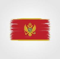 montenegro flagga med borste stil vektor