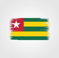 Togo-Flagge mit Pinselstil vektor