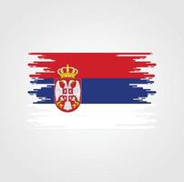 serbien flagge mit aquarellpinseldesign vektor