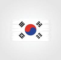 südkorea-flagge mit pinselstil vektor