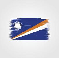 marshallinseln flagge mit pinselstil vektor