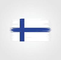 finlands flagga med pensel stil vektor