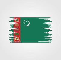 turkmenistan flagga med akvarell borste stil design vektor