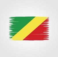 Flagge von Kongo mit Pinselstil vektor