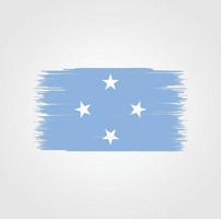 mikronesien flagga med borste stil vektor