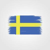 schweden flagge mit pinselstil vektor