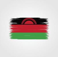 malawis flagga med borste stil vektor