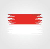 Indonesien eller Monaco flagga med akvarell pensel stil design vektor